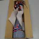 CRCZK 4th of July Table Tree Decorations with LEDs, 250 Anniversary USA Independence Day Table Centerpiece,Rustic Farmhouse Memorial Day Decorations Patriotic Decorations Red White Blue Decoration