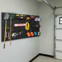 Slatwall Panel Garage Organizer PVC Slatwall Heavy Duty Wall Mounted Rack, Interlocking Slat Wall Panels for Tool Organization Peg Board(Grey 4 x 4 ft)