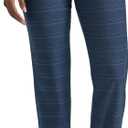 Lee Women's Wrinkle Free Relaxed Fit Straight Leg Pant (Navy/Insignia Blue Plaid)