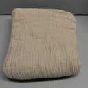 EMME Cotton Throw Blanket for Couch Soft Muslin Blankets 50"x60" Lightweight Breathable Blanket All Season Gauze Blanket, Light Tan