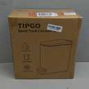 TIPGO Slim Bathroom Trash Can with Lid Soft Close, Step Pedal, 6 Liter / 1.6 Gallon Stainless Steel Trash Bin, Small Garbage Cans for Bedroom, Office, Kitchen (White)