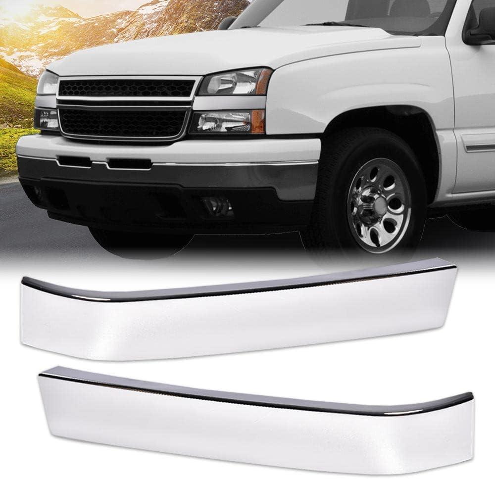 G-PLUS Front Grille Molding Trim Primed Compatible with 2003-2007 Chevy Silverado 1500 2500 3500 Pair Driver and Passenger Side Grille Trims Set 10397972 GM1213105 10397973 GM1212105