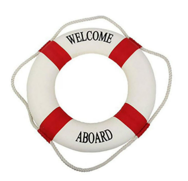 Welcome Aboard - Nautical Decorative Life Ring Buoy - Home Wall Decor - Nautical Decor - Decorative Life Ring Preserver