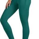 TACVASEN Compression Leggings for Women with Pockets 25''High Waisted Workout Tummy Control Yoga Pants Emerald Green M