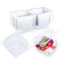 Evnlo 25 Count Clear Plastic Containers with Lids for Food, Thickened Disposable Sandwich Containers Clamshell Boxes for Cake Slice, Dessert, Hamburger, Salad