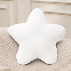 Small Star Throw Pillows for Bed, Decorative Throw Pillows for Couch Livingroom,15" White Pillows Aesthetic Cute Floor Pillow with Soft Plush for Sofa Bedroom Kids Xmas Gift (White)