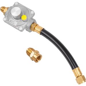GASPRO 710-003 Natural Gas Pressure Regulator, 1/2 PSIG Inlet Pressure & 4" W.C. Outlet Pressure, for Grill, Fire Pit, Stove and More, 1/2" Male Flare x 3/8" Female Flare Adapter Included