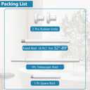 Bonpally Shower Curtain Rod 32-89 Inches Adjustable, Non-Slip Spring Tension Shower Rod Stainless Steel for Bathroom, No Drilling, White