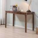 Solid Wood Desk, Gaming Study Home Office Desks for Work, Student PC Desk for Bedroom, Small Computer Desk for Small Spaces, Easy to Assemble (Walnut Color, 47inch)