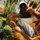 Fiskars Indoor Watering Can, Long Reach Spout for Precision Hydration on Houseplants, Anti-Drip Nozzle with Translucent Volume Markings, Ergonomic Recycled Plastic Body, 40 oz, Black