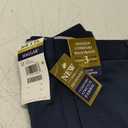 Haggar Men's Iron Free Premium Khaki Classic Fit Flat Front Expandable Waist Casual Pant (Regular and Big & Tall Sizes) (36W x 31L, Dk Navy)
