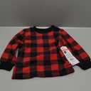 Gerber Toddler Boys' 1-Piece Fleece Pajama Top Red Plaid, 12 Months