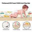 XVISHX Baby Play Mat, 74 x 50 Inch Play Mat Perfect for Use Baby Playpen, Foldable Baby Foam Playmat for Floor, Portable Waterproof Activity PlayMats for Babies, Infants and Toddlers
