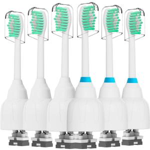 Replacement Brush Heads Compatible with Philips Sonicare Screw-on HX7022 HX7023 Essence E-Series Electric Toothbrush - Refills Heads for HX5610, 6 Packs