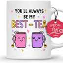 Gossby Friend Coffee Mug - BEST-TEA - Gifts for Best Friend Women - Christmas Friendship Gift for Female Friend - Best Friends Birthday Gift - Besties BFF Gifts - 11oz White Ceramic Cup