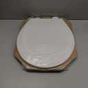 Bemis 500EC Durable Wood Toilet Seat with Easy Clean Hinges, Made in USA, Round, White