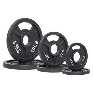 Signature Fitness Olympic 2-Inch Cast Iron Plate Weight Plate for Strength Training and Weightlifting, Multiple Sizes