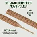 2 Pack 30 Inch Moss Pole for Plants, Moss Poles for Climbing Plants Monstera, Handmade Coco Coir Plant Pole, Monstera Plant Support for Plant Grow