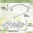 2 PCS Rhinestone Hair Clips, Metal Crystal Flower Hair Barrettes, Silver Plated Rhinestone Hair Jewelry, Bridal Hair Accessories for Women, Wedding, Party