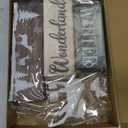 Yousoontic 4 Pcs Winter Decor Woodland Christmas Wooden Sign Blocks Table Centerpiece with Reindeer Snowflakes Trees Rustic Holiday Decorations for Farmhouse Winter Home Indoor