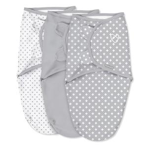 SwaddleMe by Ingenuity Original Swaddle, 100% Cotton, Improves Sleep & Calms Startle Reflex, 0-3 Months, 1.0 TOG, 3-Pack, Baby Swaddle Blanket - Criss Cross