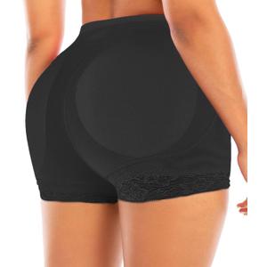 Women Butt Pads Fake Butt Lifter Shapewear Padded Panties Hip Enhancer Pads Body Shaper Tummy Control (Black, L)