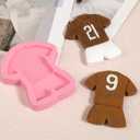 2 x 6Pcs Football Jersey Silicone Molds, No.9 Jersey Chocolate Fondant Molds, for Sports Theme Party Cake Decoration, Candy, Chewing Gum, Flower Paste, Dough, Resin, Pendants, Keychains, Clay