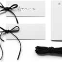 50 Pcs Place Cards for Table Setting -3.94"X1.57" Table Place Cards with Velvet Ribbon,Name Cards for Wedding Dinner Party Events (Black)