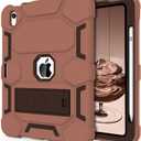 CCMAO Case for iPad (A16) 11th/10th Generation(2025/2022), iPad 10th Case with Kickstand & Pencil Holder, Heavy Duty Shockproof Hybrid Three Layer Protective Cover for Women, Light+Dark Coffee