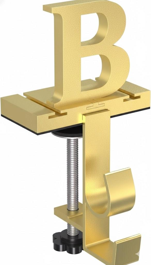 Monogrammed Christmas Stocking Holder with Initials, 2 in 1 Fireplace Stocking and Garland Hanger for Mantle, 2 Hooks Letter Gold Stocking Holder for Xmas Fireplace (Letter-B)