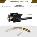 HOSOM 6 Pack Passage Door Lever for Closet Hall Heavy Duty Door Handle with Square Plate Left or Right Handing Levers Door Handles Interior No Locking Matte Black