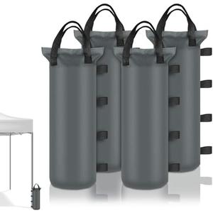 3 Sand Bags for Weight, Heavy Duty Sandbags for Canopy Legs, Extra Large Pop Up Tent Weights, Canopy Weight Bags for Gazebo, Outdoor Sun Shelter, Umbrella - Gray, 6"×20", Without Sand