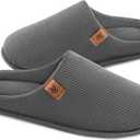 VeraCosy Men's Cozy Slip-on Slippers Corduroy Memory Foam Indoor House Shoes, Size: 13-14
