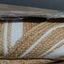 Carpet Jute Rug Hand Braided Round Area Rug Handmade Rug for Home Decor (2 Feet Round (24 x 24 Inches), Beige + White Line