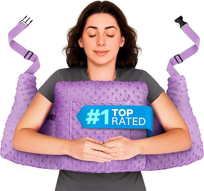 Zomaple Mastectomy Pillow with Strap, Seat Belt Cover & Shower Lanyard - Post Surgery Pillow, Breast for After Heart Surgery, Reduction & Augmentation Patients Sleeping, Recovery Seatbelt Protection