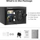 Bonsaii Safe Box with Electronic Keypad, Steel Security Lock Box with Key, 0.23 Cubic Feet, 9.06" W x 6.69" D x 6.69" H, Small Hidden Safe for Cash Jewelry