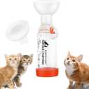 Upgraded Cat Inhaler Spacer with 2 Size Masks - Aerosol Chamber for Cats' Breathing & Medication Delivery (Orange)
