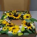 zjlmit Spring Wreath 20 Inch Artificial Summer Wreath Spring Wreaths for Front Door Made of Silk Material with Sunflowers Daisy Flowers and Green Leaves for Windows Cabinets and Walls
