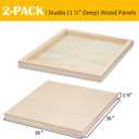 Falling in Art 2 Pack Unfinished Wooden Canvas Panels, 16x16 Gallery Birch Wood Panels Kit, 1 1/2" Deep Art Cradle Boards for Acrylic Painting, Pouring and Burning