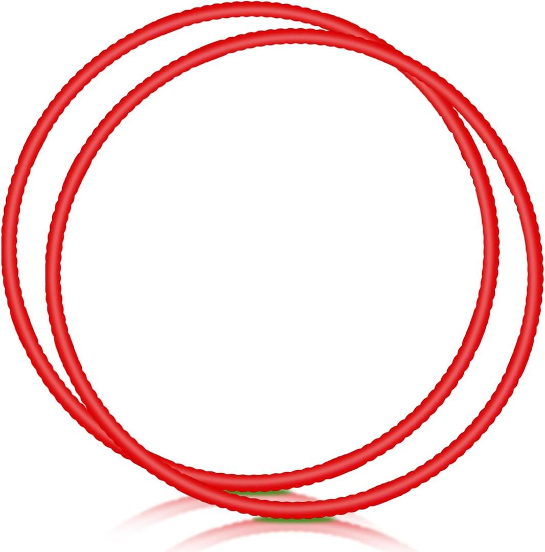 2 Pcs Toy Hoop Exercise Hoop Detachable Adjustable Plastic Toy Ring Playground Equipment for School Colored Circles Exercise Ring for Teens Dog Agility Equipment (Red,20 Inch)