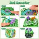 Sensory Activity Board, Six-Sided Silicone Sensory Fidget Toy with 20 Strings for Autism, Stress Relief, Calming, Focus & ADHD,Great for 3+ Year Old, Stuffers Gifts for Teen Girl