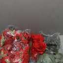 98 Pcs Artificial Flowers Bouquet Assorted Faux Flowers Heads with Stem Eucalyptus Leaves Silk Floral Table Centerpiece for DIY Wedding Party Wreath Home Decor(Red Color)