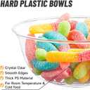 Qeirudu 10 oz Small Clear Plastic Bowls, 100 Pack Disposable Hard Plastic Party Serving Bowls for Salads, Ice Creams, Fruit, Desserts, Parfaits, Snacks