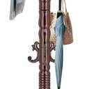 EZIVIEZ Wooden Coat Rack Stand, Solid Wood Freestanding Coat Rack, Vintage Coat Racks with 14 Hooks & Triangle Base, Standing Coat Hanger Jacket Tree Stand for Office, Entryway, Hallway