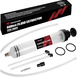 Thorstone 500cc Automotive Fluid Extractor Pump, Manual Oil Change Syringe with 50cm Rubber Hose & 2pcs 22cm PVC Suction Tubes