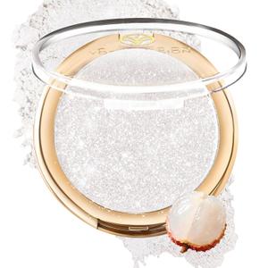 YOUNG VISION Pressed Powder Highlighter, Baked Natural Glow Contour Powder & Face Highlighter, Cruelty Free, Shimmer Highlighting Makeup for Face, Eye, Eyeshadow, Body, Skin, Xmas Gift (Silver) (0.19 Ounce (Pack of 1))