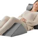 Axelrod 4PCS Orthopedic Bed Wedge Pillow Set, Post Surgery Foam for Back, Neck and Leg Pain Relief Comfortable & Adjustable Ortho Pillows- Anti Snoring, Heartburn, Acid Reflux & GERD Sleeping Grey