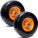 2PK Flat Free Solid Tire for Mowers Front Caster Wheel 9x3.50-4, Replacement for Scag OEM