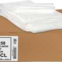 Aluf Plastics 65 Gallon Clear Trash Bags - (Huge 50 Pack) - 50" x 58" - 1.5 MIL - Heavy Duty Industrial Liners Clear Garbage Bags for Recycling, Contractors, Storage, Outdoor