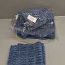 Blue Soft Corduroy Throw Pillow Covers 16x16 inch Set of 6 with Invisible Zipper for Sofa Couch Bed,Decorative Boho Solid Square Striped Cushion Covers